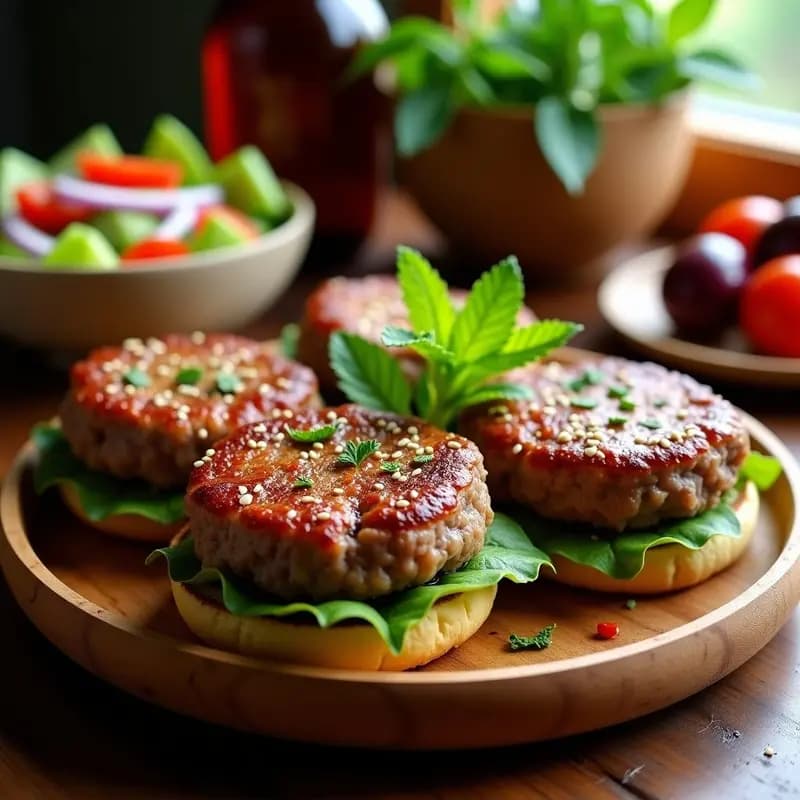 Hamburguesas de Cordero con Yogur y Mentas: Receta Griega en Airfryer y Jugosa
