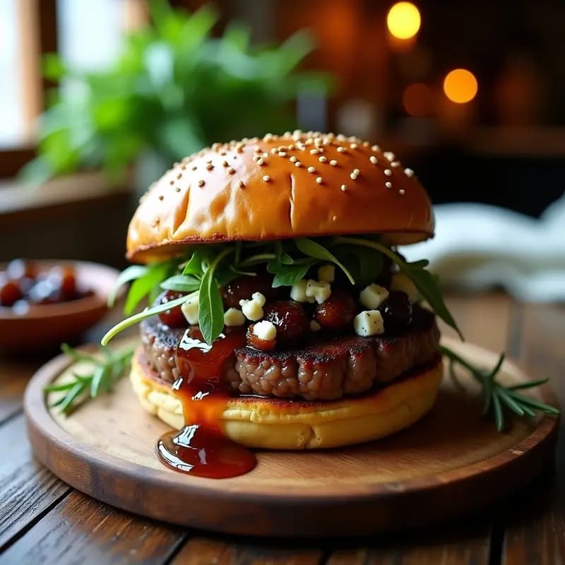 Hamburguesas de Entraña con Ciruela Caramelizada: Receta Gourmet en 25 Minutos