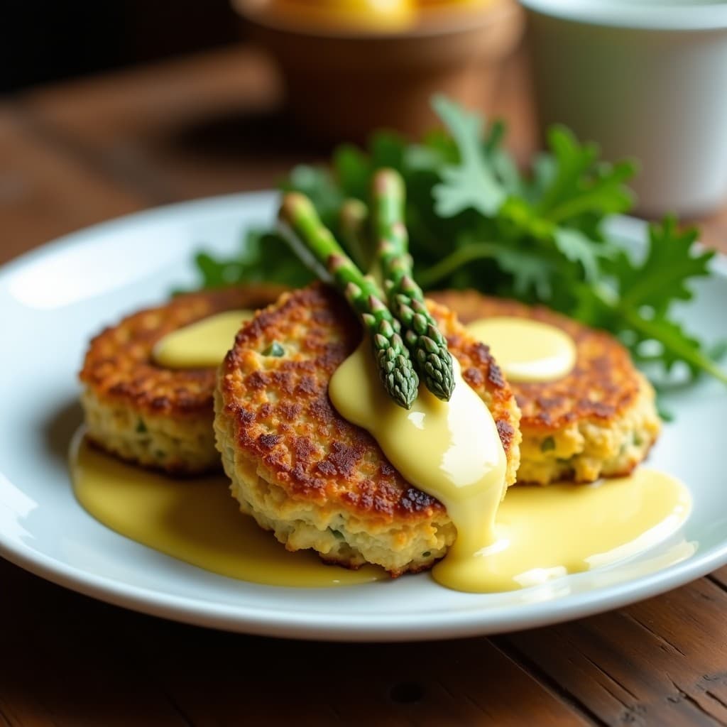 Hamburguesas de Espárragos y Queso de Anacardos: Receta Keto en Airfryer con Salsa de Mostaza
