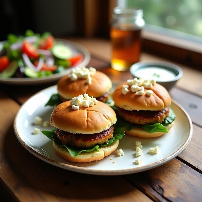 Hamburguesas de Espinacas y Feta con Pan de Garbanzo: Receta Griega Keto Sin Harina