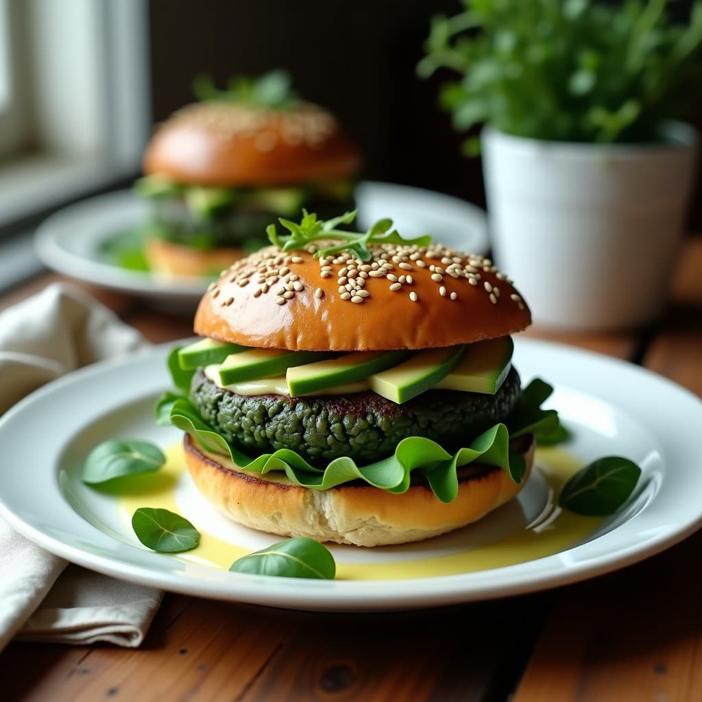 Hamburguesas de Espinacas y Queso de Anacardos con Pan de Semillas: Receta Vegana y Sin Gluten