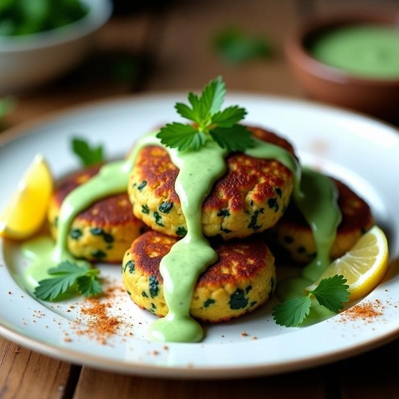 Hamburguesas de Espinacas y Queso Paneer: Receta India en Airfryer con Salsa de Mentas