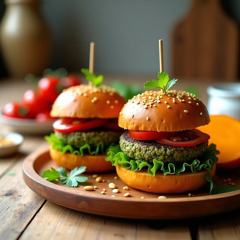 Hamburguesas de Espirulina y Almendras con Pan de Calabaza: Receta Crudivegana Alta en Hierro