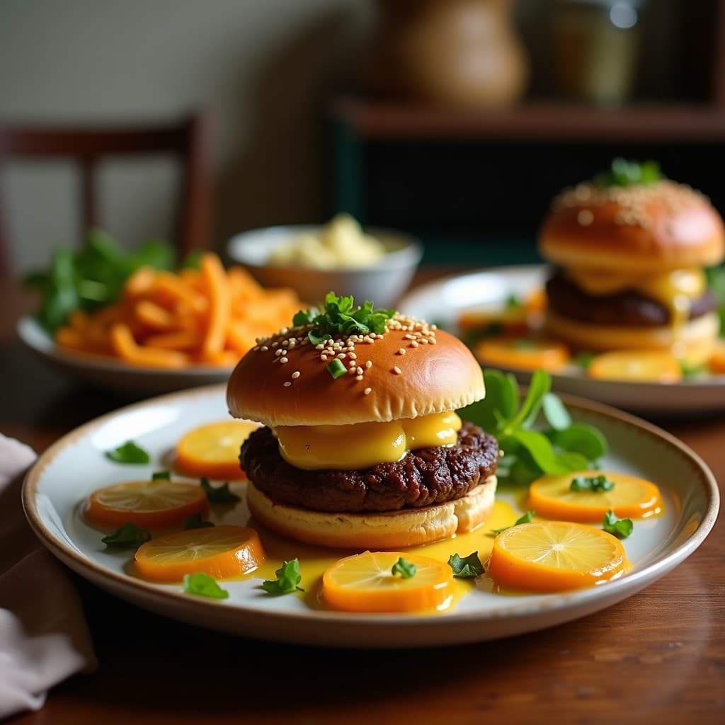 Hamburguesas de Frijoles Negros y Batata con Salsa de Mango Habanero: Receta Mexicana en Airfryer
