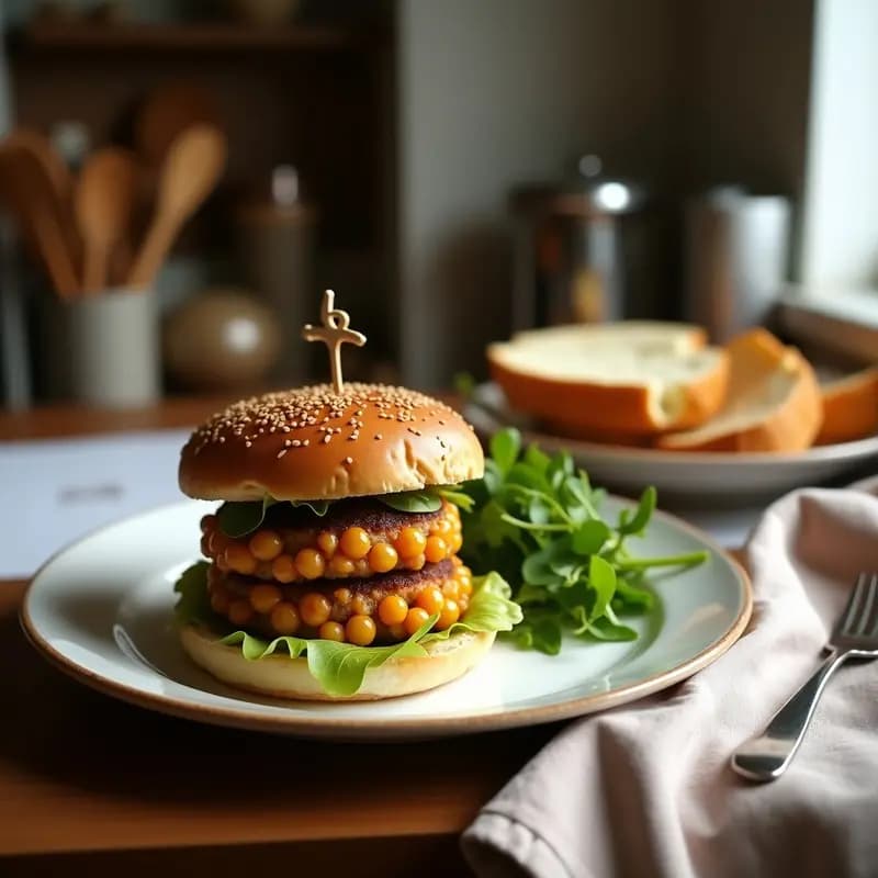 Hamburguesas de Garbanzo y Espinacas con Pan de Coliflor: Receta India Keto en Airfryer