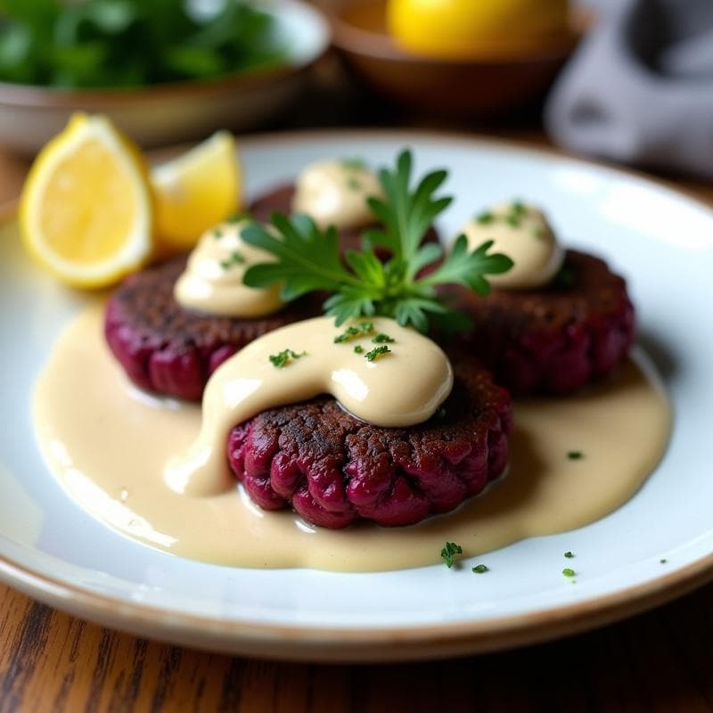 Hamburguesas de Garbanzos Negros y Remolacha: Receta Sin Gluten en Thermomix con Salsa de Tahini