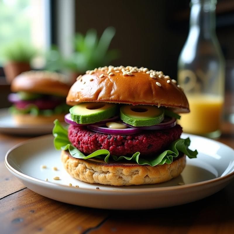 Hamburguesas de Garbanzos y Remolacha con Pan de Trigo Sarraceno: Receta Vegana y Sin Gluten