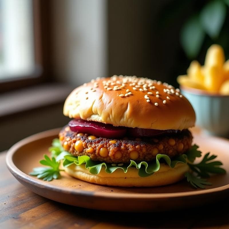 Hamburguesas de Garbanzos y Remolacha con Pan de Trinchera: Receta en Airfryer Sin Harina