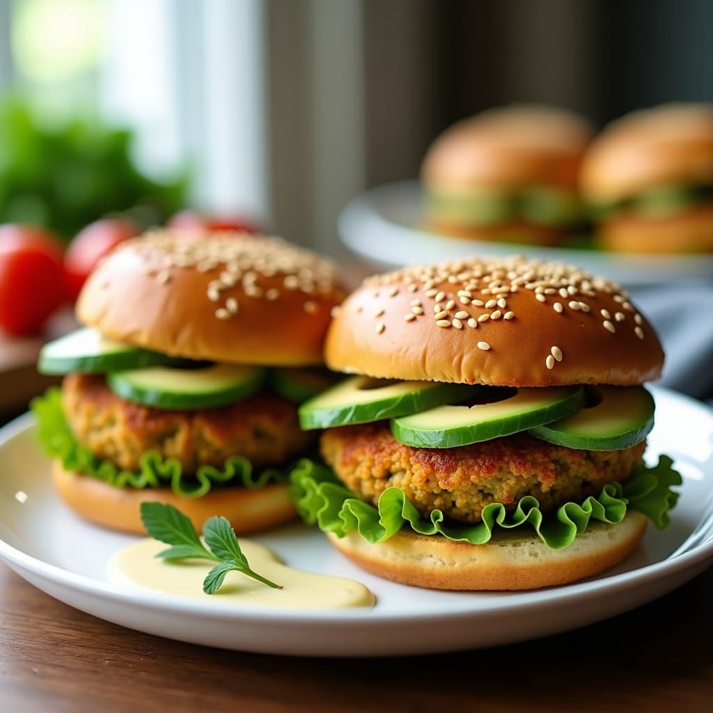 Hamburguesas de Proteína de Guisante y Calabacín con Pan de Lino: Receta Keto en Airfryer