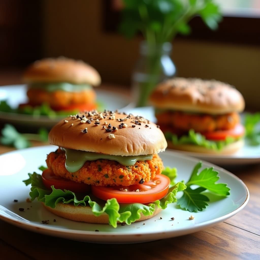 Hamburguesas de Habas y Zanahoria con Pan de Espelta: Receta Vegana en Airfryer Crujiente