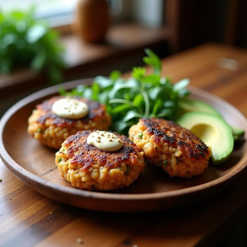 Hamburguesas de Hongos Portobello y Arroz Salvaje: Receta en Airfryer y Sin Harina