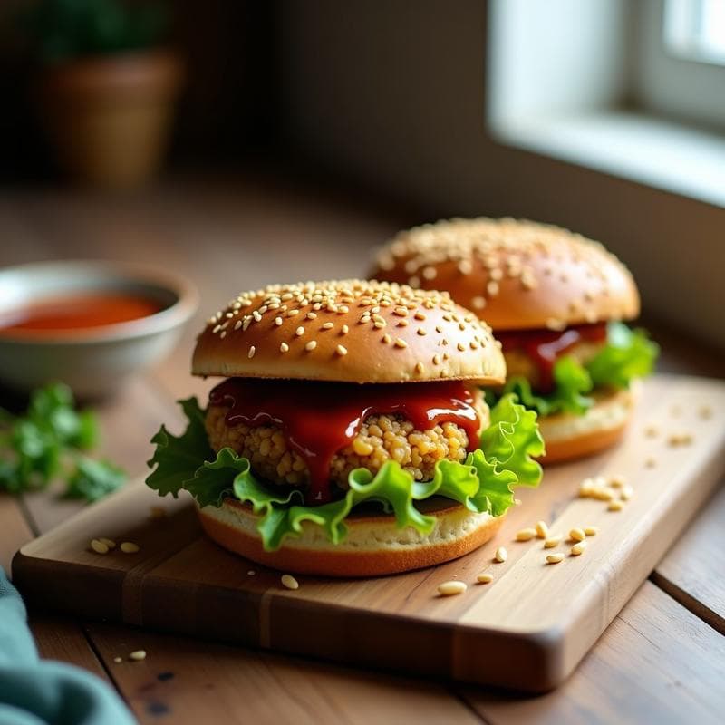 Hamburguesas de Jackfruit y Arroz Salvaje: Receta Vegana en Airfryer con BBQ Casera