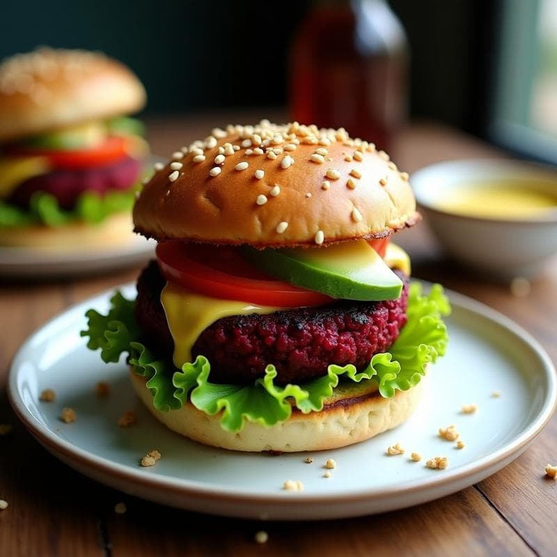 Hamburguesas de Lentejas y Betabel con Pan de Quinoa: Receta en Airfryer Sin Gluten