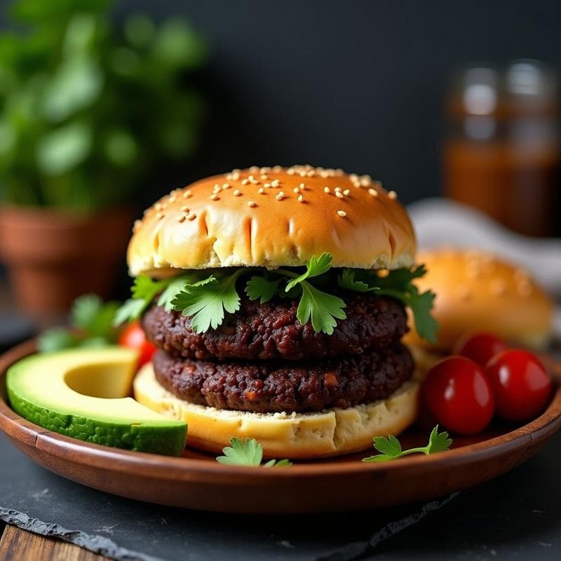 Hamburguesas de Lentejas Negras y Batata con Pan de Coliflor: Receta Keto y Sin Gluten