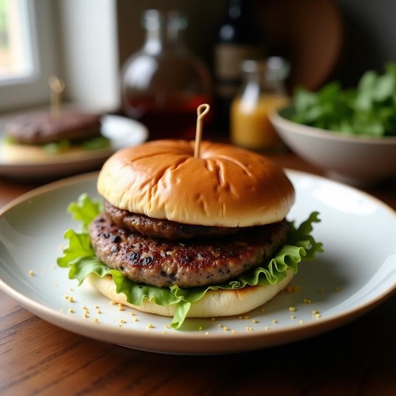 Hamburguesas de Lentejas Negras y Champiñones Portobello: Receta Vegana en Olla Express