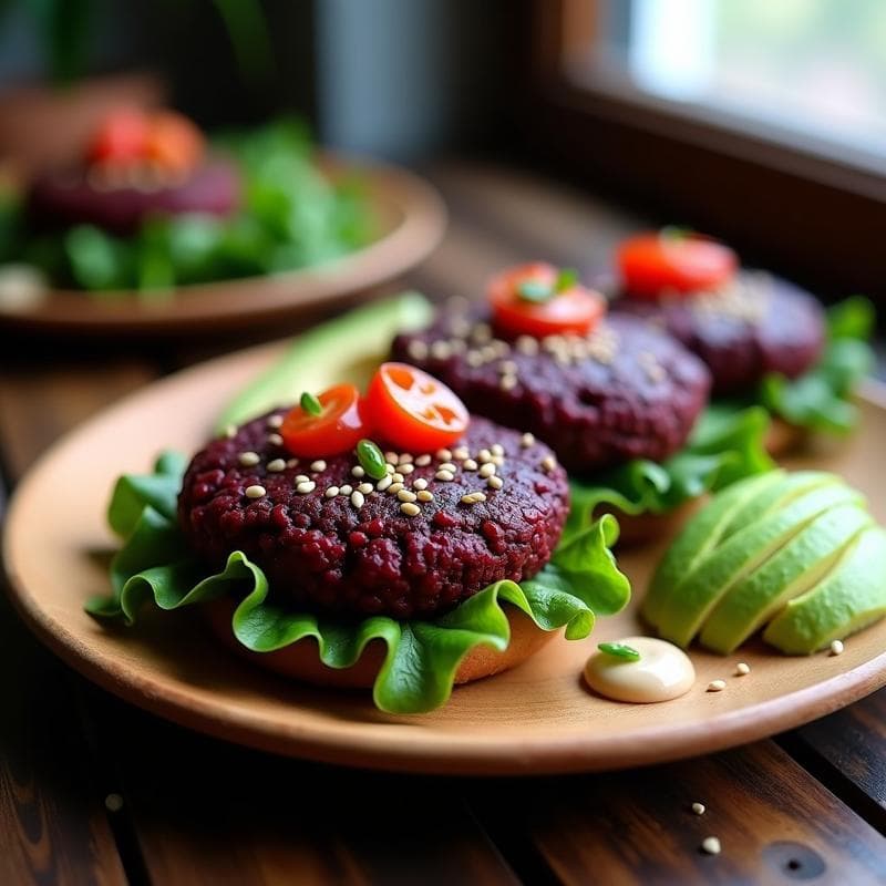 Hamburguesas de Lentejas Negras y Remolacha: Receta Vegana en Thermomix con Toque Terrroso