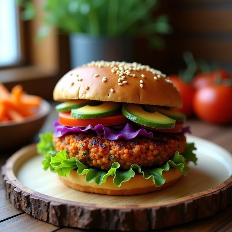 Hamburguesas de Lentejas Rojas y Zanahoria con Pan de Centeno: Receta Vegana y Sin Gluten en 25 Minutos