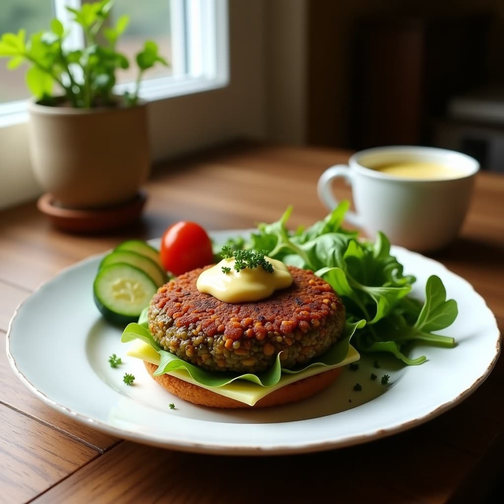 Hamburguesas de Lentejas Puy y Castañas: Receta Vegana Franca en Airfryer