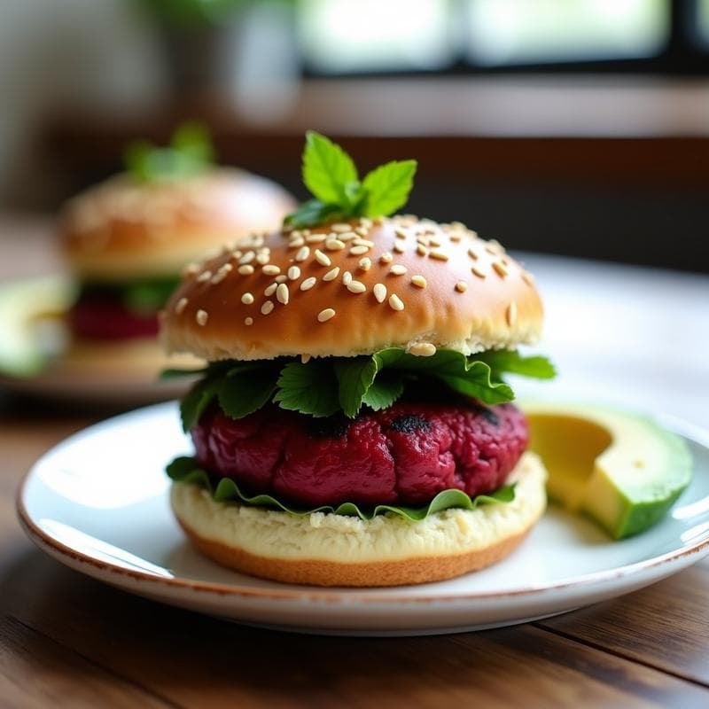 Hamburguesas de Lentejas Rojas y Remolacha con Pan de Almendra: Receta Keto y Sin Horno
