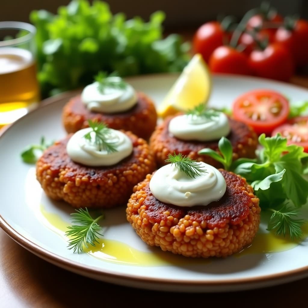 Hamburguesas de Lentejas Rojas y Aceitunas Kalamata: Receta Griega en Airfryer con Salsa de Yogur
