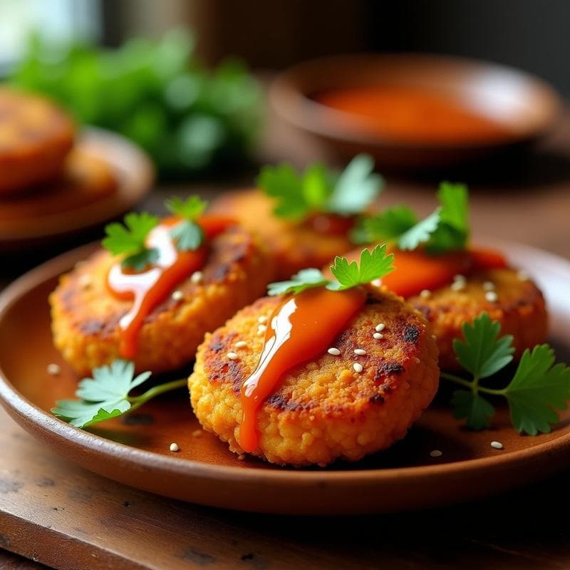 Hamburguesas de Lentejas Rojas y Ñame: Receta Vegana en Airfryer con Salsa de Tamarindo