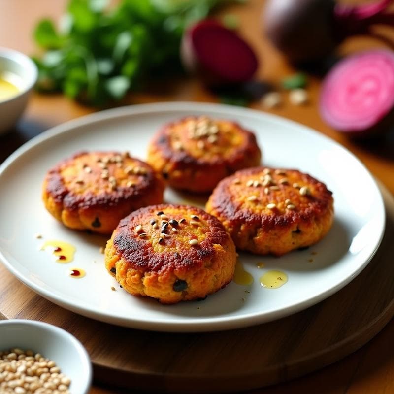 Hamburguesas de Lentejas Rojas y Remolacha: Receta Sin Gluten y Alta en Hierro en 20 Minutos