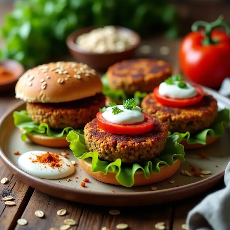 Hamburguesas de Lentejas Veganas: Receta al Horno Sin Aceite y Alta en Proteína