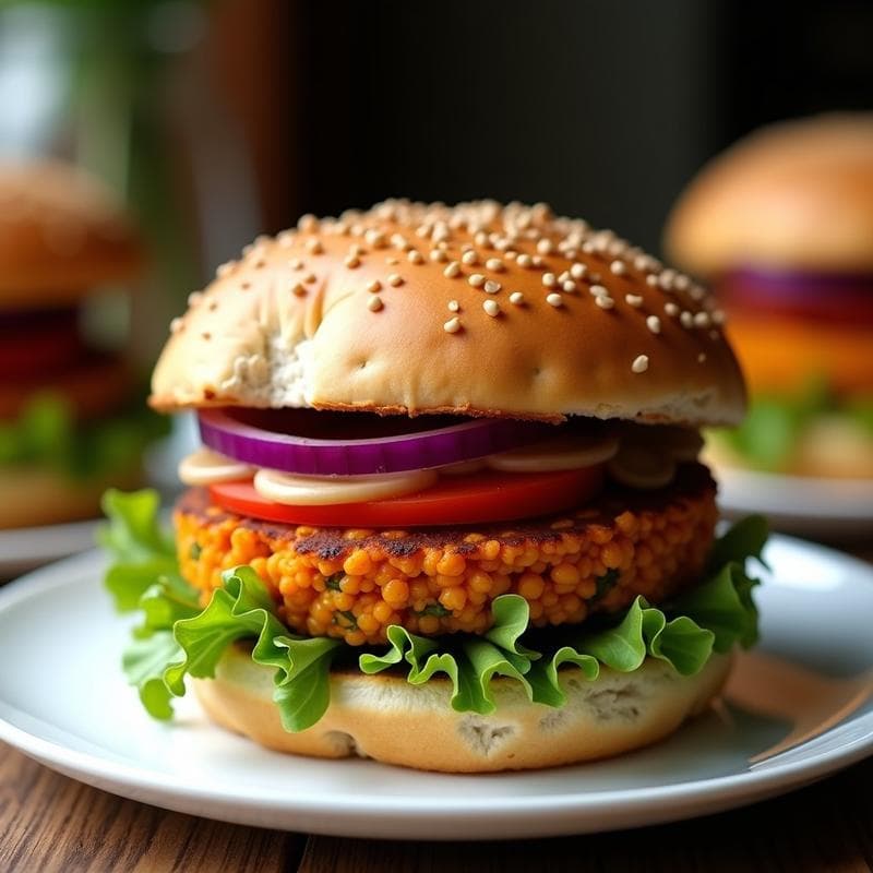 Hamburguesas de Lentejas Corail y Zanahoria: Receta Vegana en Thermomix con Pan Integral