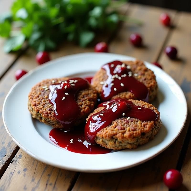 Hamburguesas de Lentillas Beluga con Salsa de Arándanos: Receta Vegana en Airfryer
