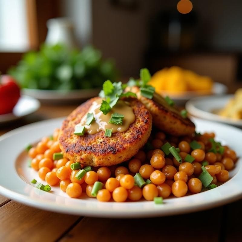 Hamburguesas de Lustro (Algas) y Garbanzos: Receta Vegana Marina en Airfryer con Salsa de Limón