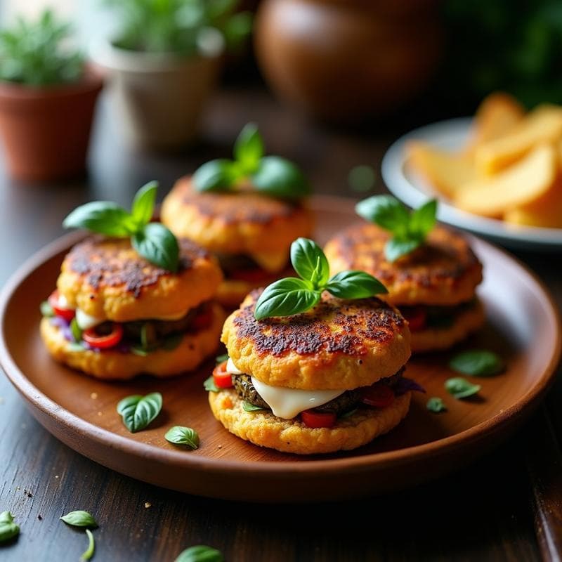 Hamburguesas de Pisto y Queso de Cabra: Receta Española en Airfryer en 20 Minutos