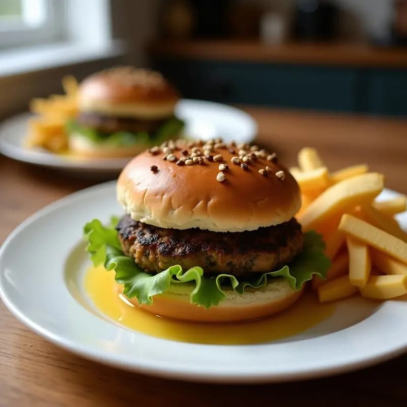 Hamburguesas de Portobello y Nueces: Receta Vegana en Airfryer con Salsa de Mostaza y Miel