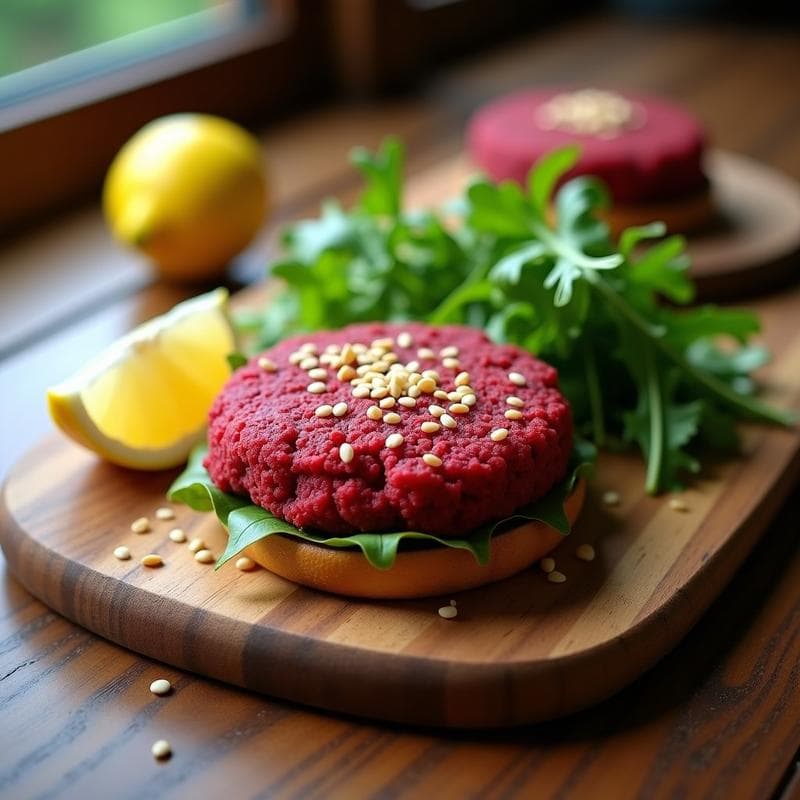 Hamburguesas de Crystallization de Proteína de Guisante y Remolacha: Receta Vegana Alta en Hierro