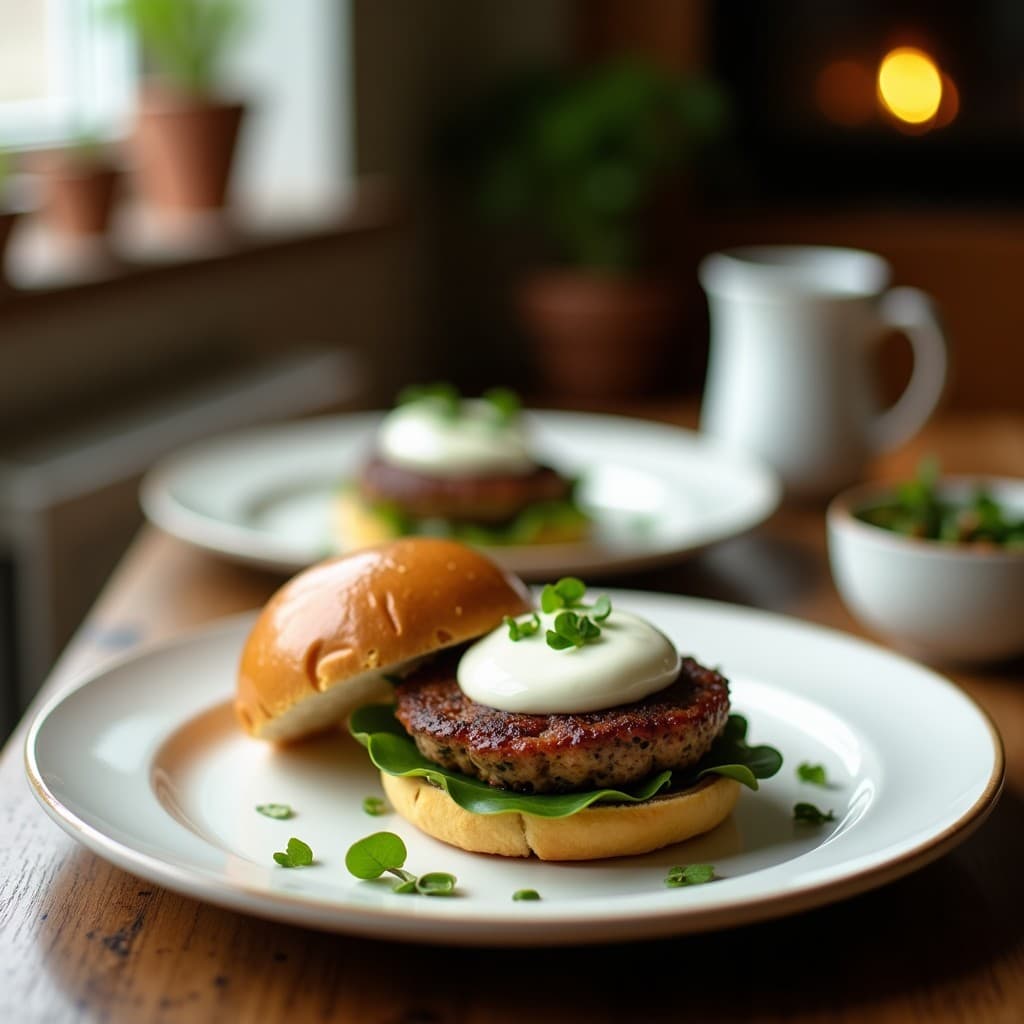 Hamburguesas de Quentinuelas y Calabacín con Salsa de Yogur y Menta: Receta Argentina Vegana