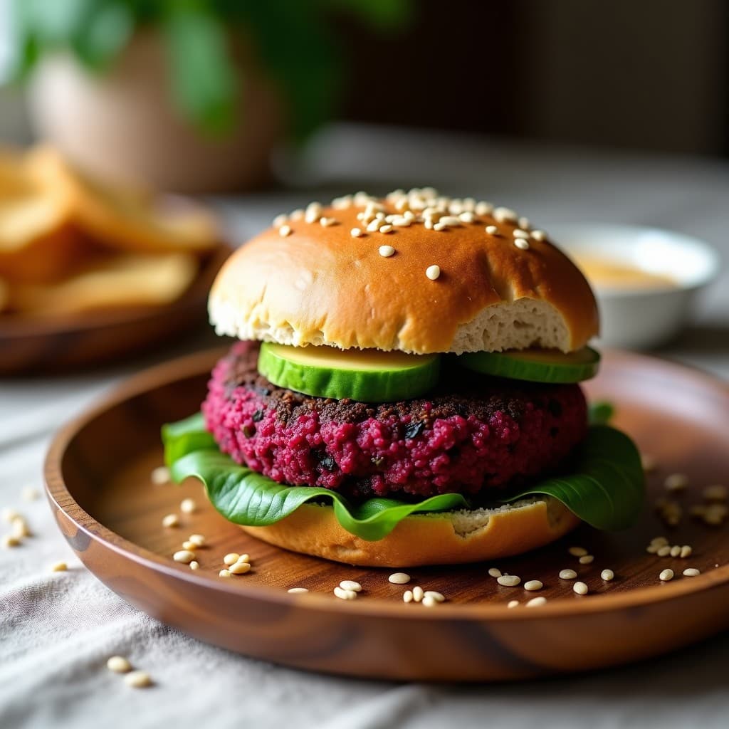 Hamburguesas de Quinoa y Remolacha con Pan de Avena: Receta Vegana al Horno
