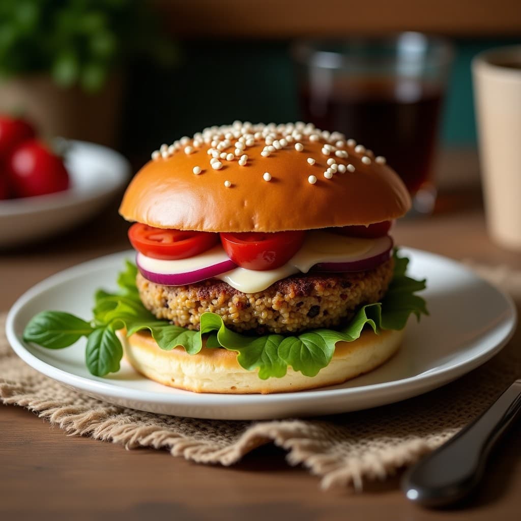 Hamburguesas de Quinoa y Remolacha con Pan de Semillas de Lino: Burger Vegano Keto en 20 Minutos