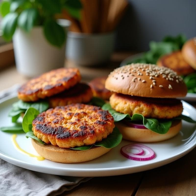 Hamburguesas de Salmón y Espinacas con Pan de Semillas de Lino: Receta Keto en Airfryer