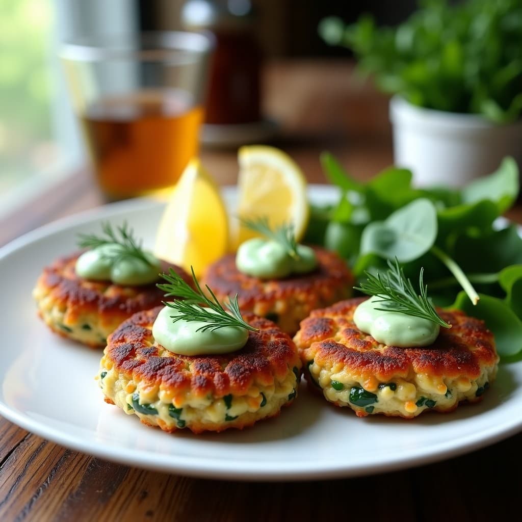 Hamburguesas de Salmón y Espinacas con Salsa de Eneldo: Receta Keto en Airfryer con Textura Crujiente