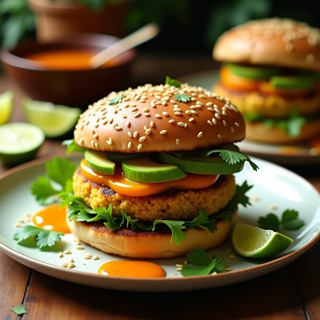 Hamburguesas de Sincelejo y Quinoa: Receta Vegana en Airfryer con Salsa de Mango Habanero