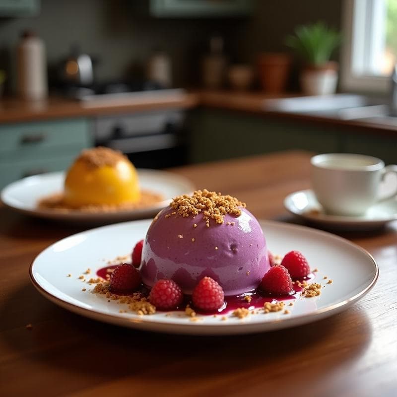 Helado de Açaí y Arándanos con Granola de Chía: Postre Antioxidadnte Sin Lácteos