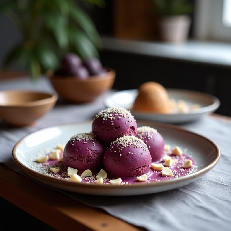 Helado de Açaí y Cacao con Trozos de Coco: Postre Brasileiro Keto y Sin Lácteos