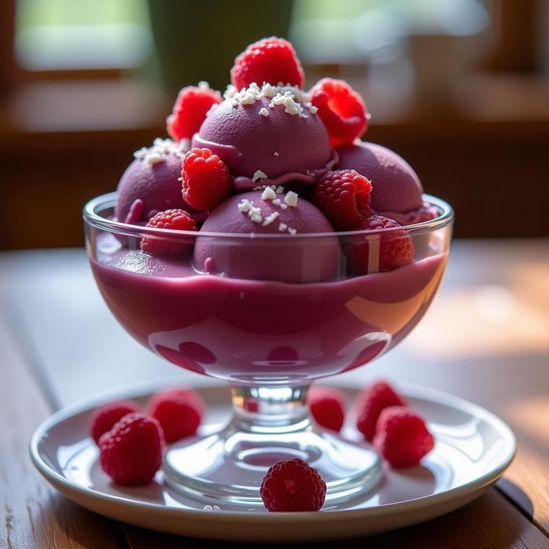 Helado de Açaí y Frambuesas: Postre Brasileiro Sin Azúcar en Thermomix