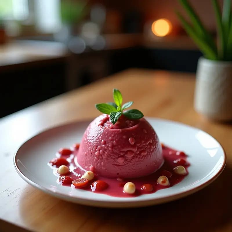 Helado de Açaí y Guayaba con Favores a Menta: Postre Brasileño Sin Azúcar en Heladera Casera