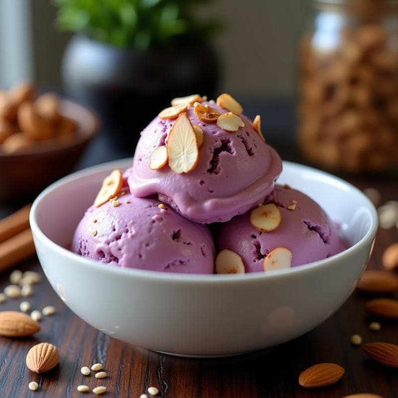 Helado de Açaí y Leche de Almendras: Postre Antioxidante Keto Sin Lácteos