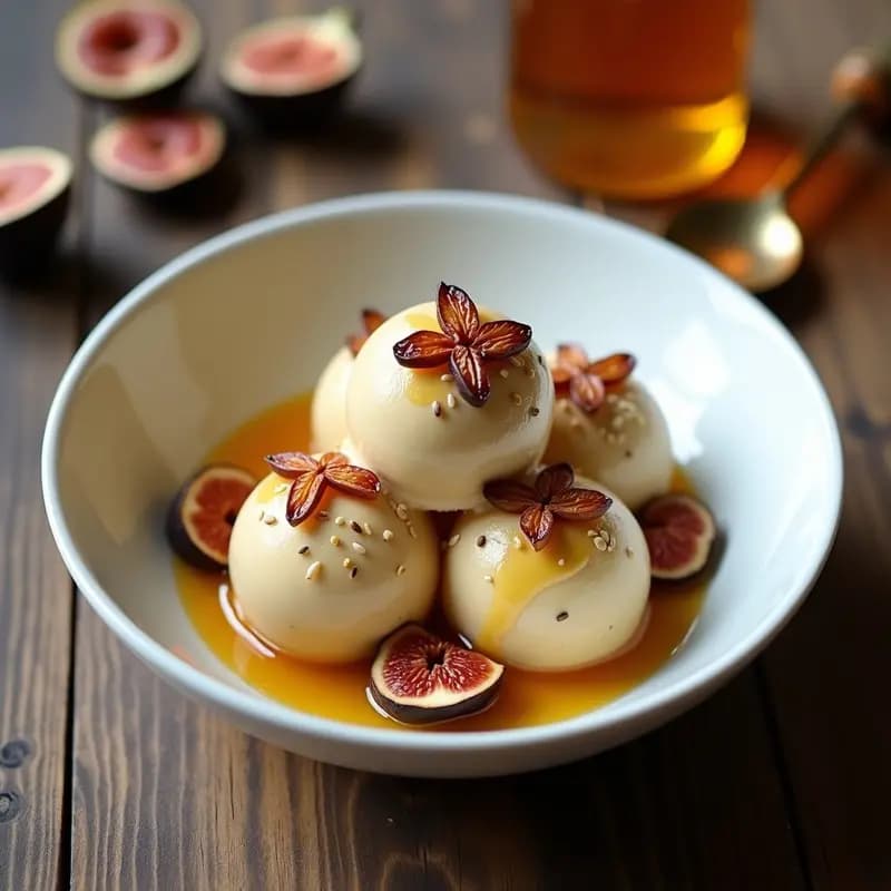 Helado de Aceite de Oliva y Miel con Cruz de Higos: Postre Griega Tradicional