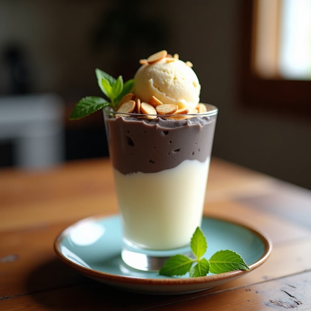 Helado de Aceituna Negra y Helado de Vainilla: Postre Salado-Dulce Vegano Sin Azúcar