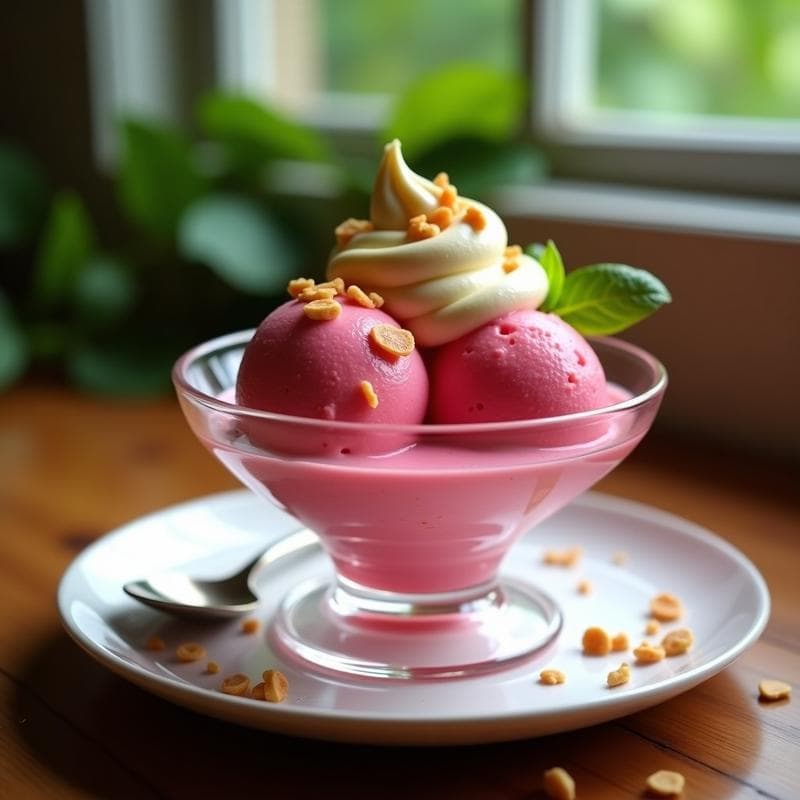 Helado de Acerola y Albahaca con Base de Cacahuete: Postre Brasileño Vegano Sin Lácteos