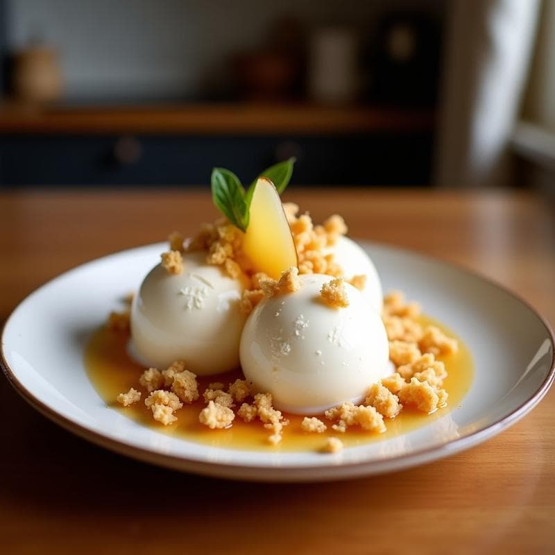 Helado de Acerola y Coco con Crujiente de Macadamia: Postre Brasileño Sin Azúcar y Sin Lácteos