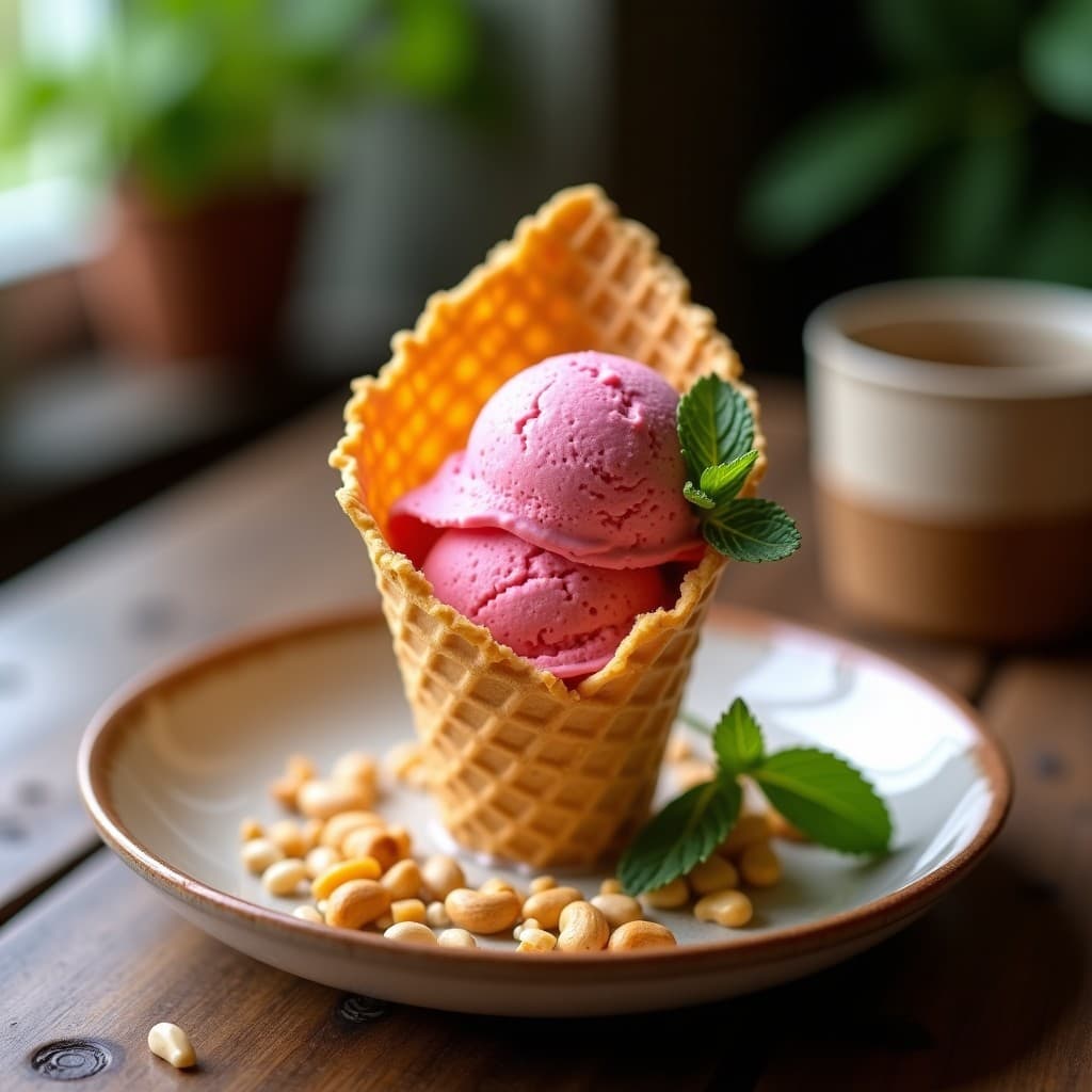 Helado de Acerola y Leche de Anacardo: Postre Brasilero Vegano y Sin Lácteos
