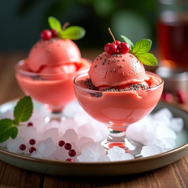 Helado de Acerola y Pimienta Rosa: Postre Brasilero Sin Azúcar y Antioxidante